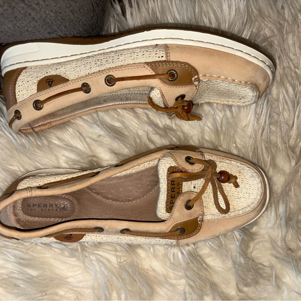 Sperry Two-Tone Cream and Tan Women's Boat Shoes